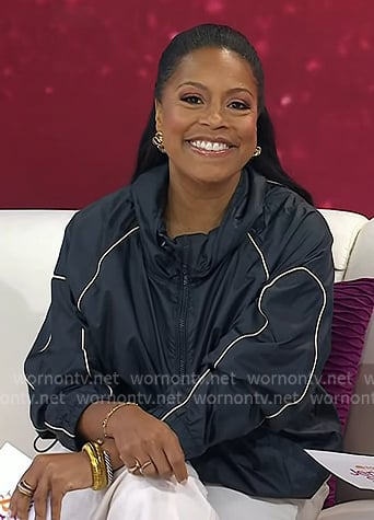 Sheinelle’s black jacket with white piping on Today