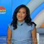 Sheinelle’s blue belted pleated dress on Today