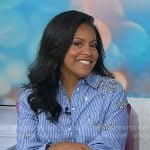 Sheinelle's blue stripe embellished shirt and jeans on Today