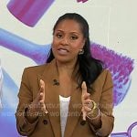 Sheinelle's brown double breasted blazer on Today