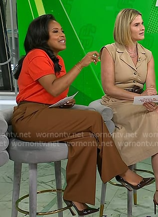 Sheinelle’s brown heel pumps on Today