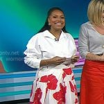 Sheinelle’s white and red floral maxi skirt on Today