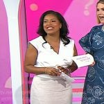 Sheinelle's white sleeveless wrap top and skirt on Today