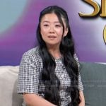 Sherri Cola’s sequin gingham check top and shorts on Access Hollywood