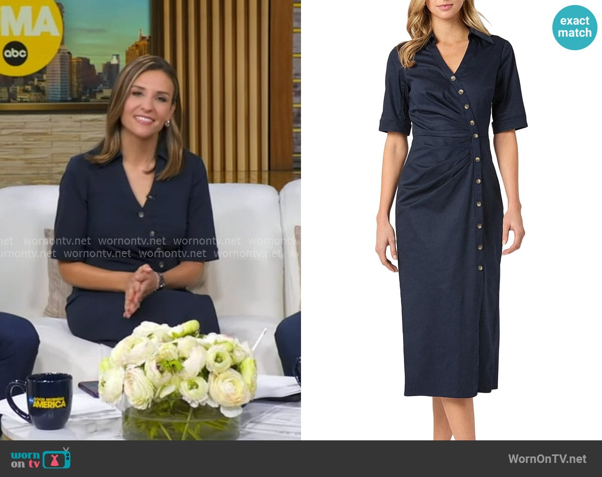 Shoshanna Margo Stretch Bengaline Midi-Dress worn by Mary Bruce on Good Morning America
