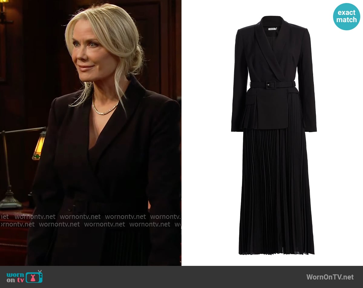 Simkhai Alexandra Pleated Blazer Dress worn by Brooke Logan (Katherine Kelly Lang) on The Bold and the Beautiful