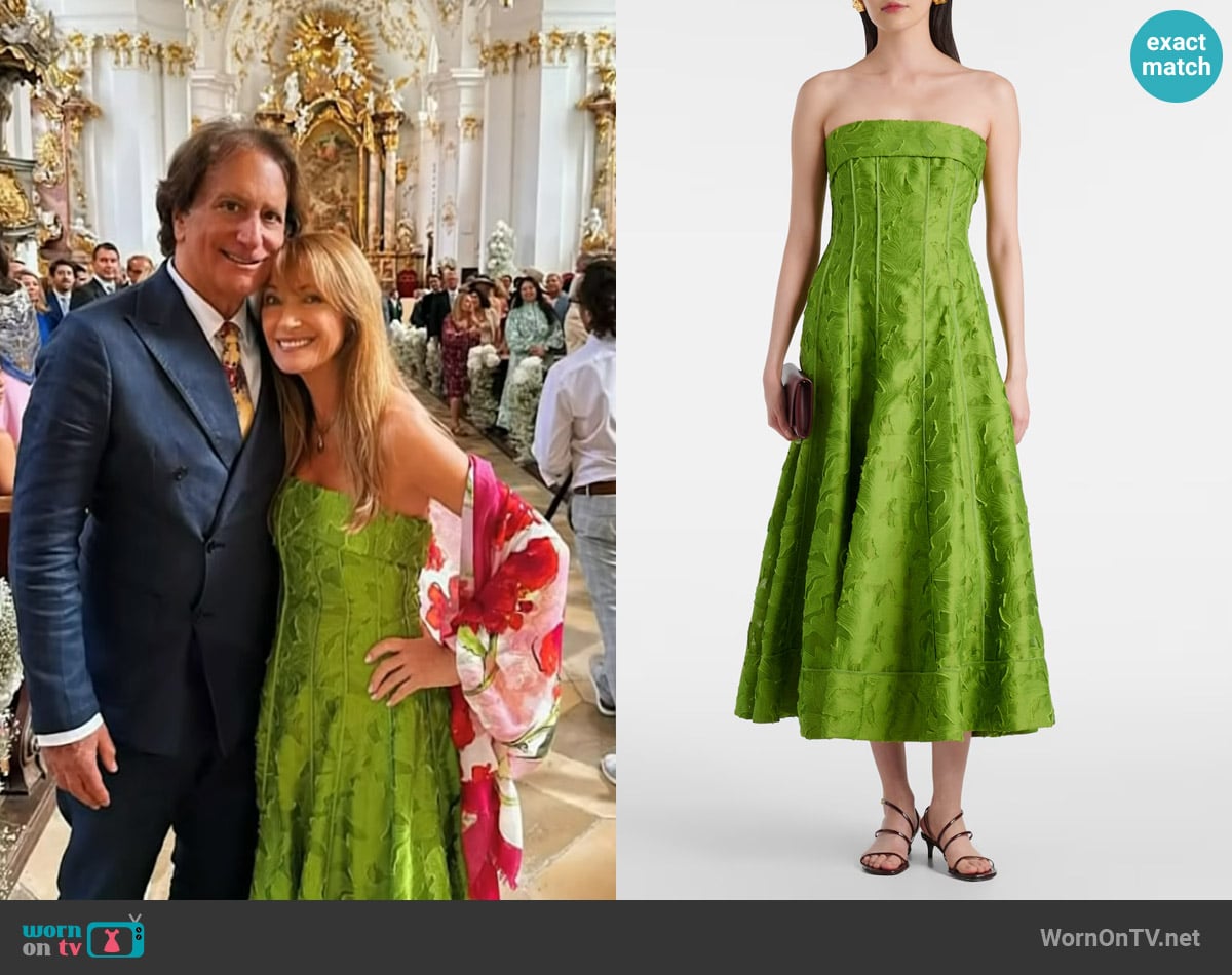 Jane Seymour’s green floral strapless dress on Today