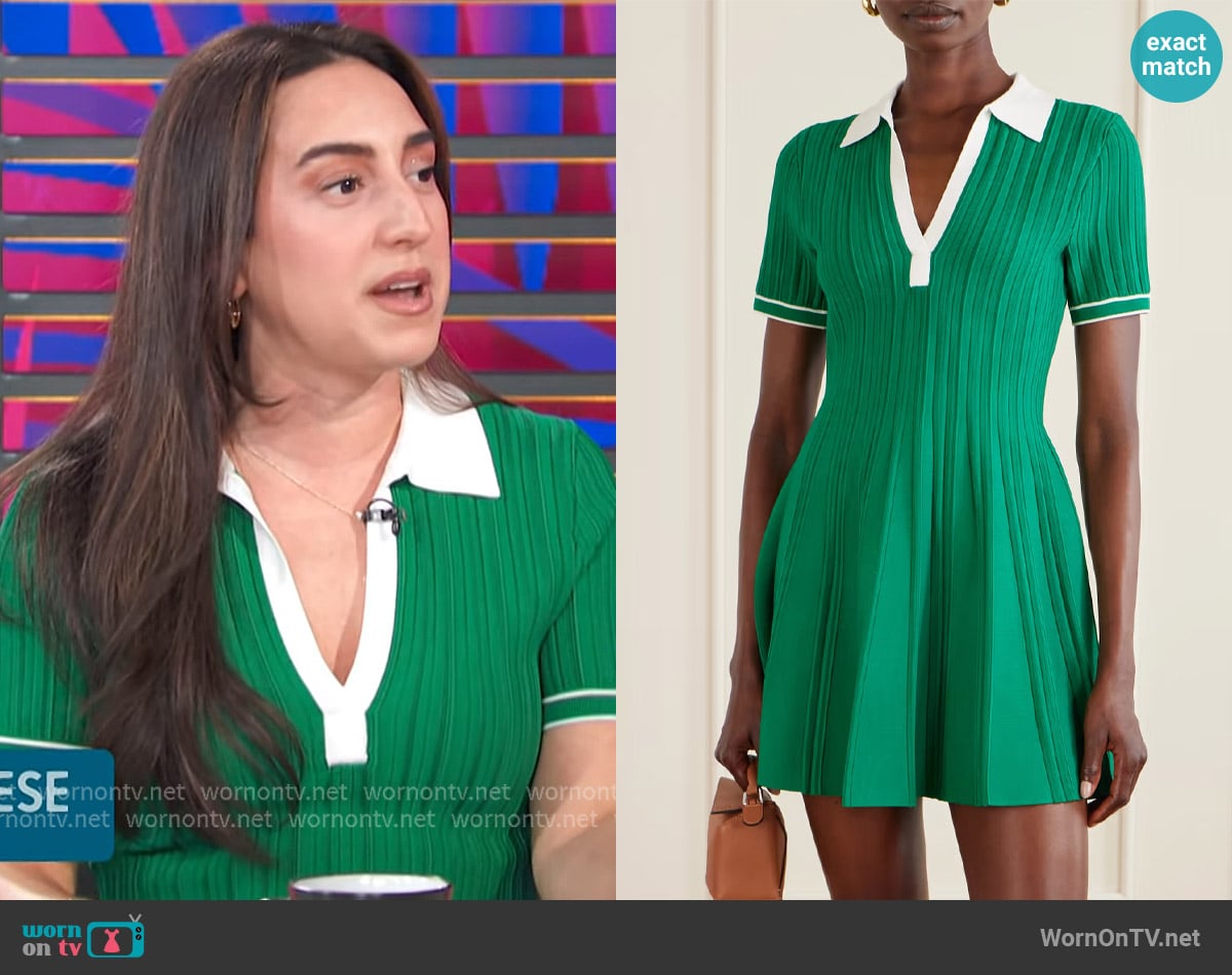 Simkhai Page Knit Polo Mini Dress worn by Brooke Reese on Access Hollywood