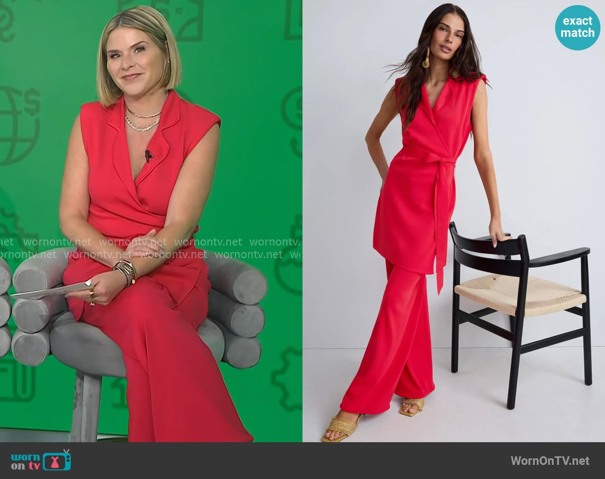 Simon Miller Zaca Long Line Wrap Top worn by Jenna Bush Hager on Today