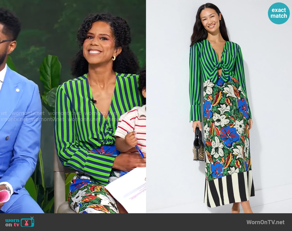 Simon Miller Zelene Maxi Dress worn by Adriana Diaz on CBS Mornings