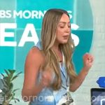 Skyler Bouchard’s abstract print mini dress on CBS Mornings
