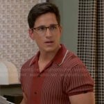 Smitty’s red knit button front shirt on Beyond the Gates