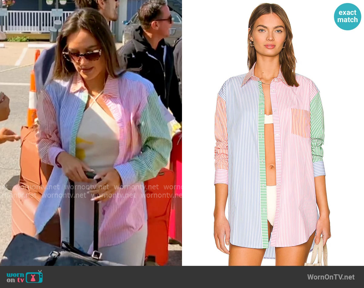 Solid and Striped Oxford Tunic worn by Kelsey Swanson on The Real Housewives of Rhode Island