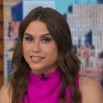 Sophie’s pink sleeveless jumpsuit on Good Morning America
