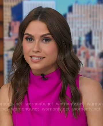 Sophie’s pink sleeveless jumpsuit on Good Morning America