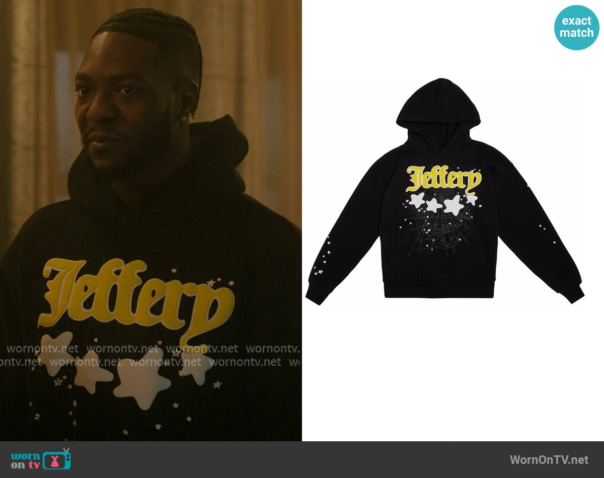 Sp5der Sp5der Jeffery Hoodie worn by Reg Taylor (Barton Fitzpatrick) on The Chi