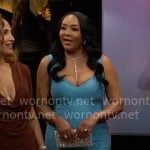 Stephanie's blue bandage dress on The Young and the Restless