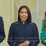 Stephanie’s navy polka dot shirtdress on Good Morning America