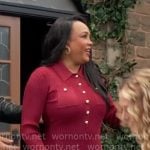 Stephanie's red knit dress with gold buttons on The Young and the Restless