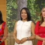Stephanie's white sleeveless tweed top and pants on Good Morning America