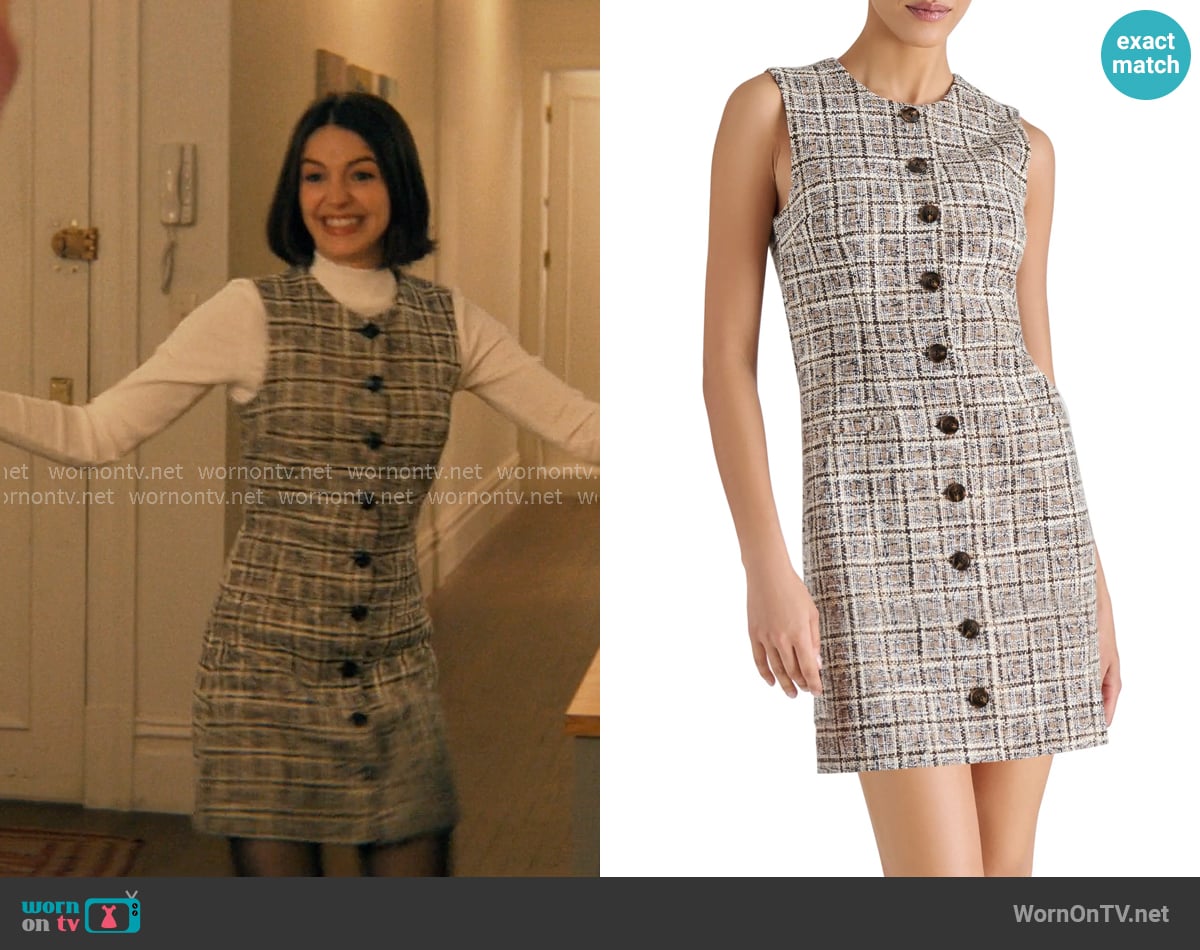 Steve Madden Elsa Windowpane Tweed Minidress worn by AJ Pascarelli (Ella Hunt) on Not Suitable For Work