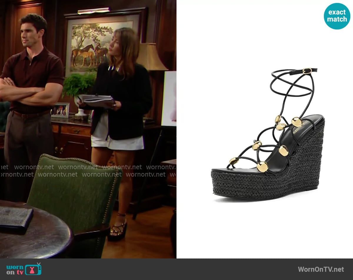Steve Madden Oaklie Platform Slide Sandal worn by Steffy Forrester (Jacqueline MacInnes Wood) on The Bold and the Beautiful