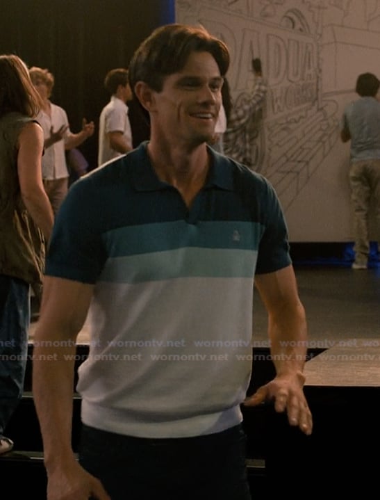 Striped polo shirt on Sweet Magnolias