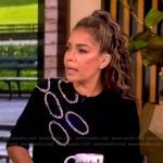 Sunny's black embellished top on The View