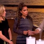 Sunny’s blue zig-zag metallic maxi dress on The View