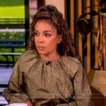 Sunny’s metallic jacket and skirt on The View