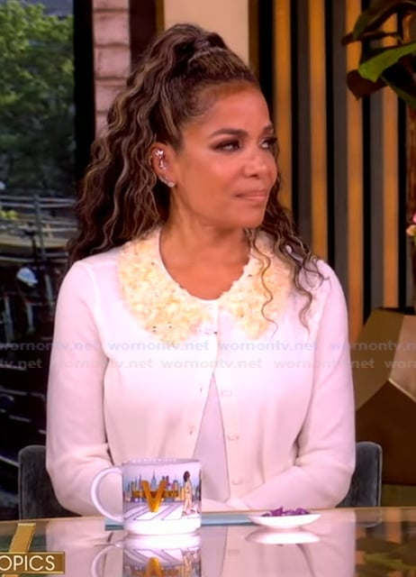 Sunny’s pearl embellished cardigan on The View