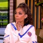 Sunny’s white Knicks varsity sweater on The View