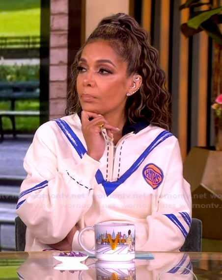 Sunny’s white Knicks varsity sweater on The View