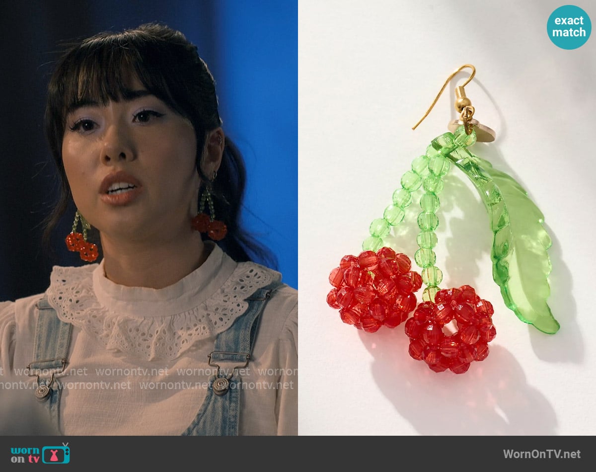 Susan Alexandra Classic Lolita Fruit Earrings worn by Lily Song (Artemis) on Sweet Magnolias