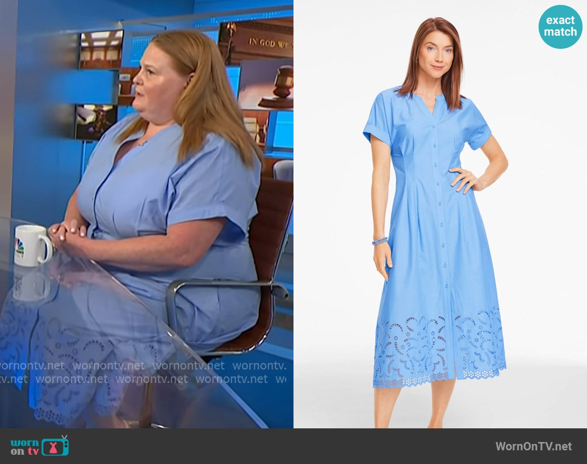 Talbots Eyelet Poplin Shirtdress worn by Misty Marris on NBC News Daily