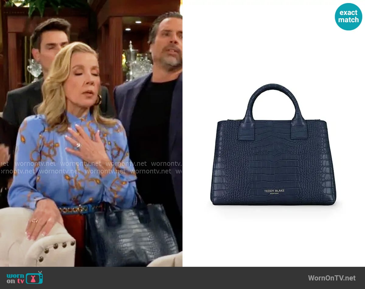 Teddy Blake Bella Croco Bag worn by Nikki Reed Newman (Melody Thomas-Scott) on The Young and the Restless