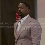 Ted’s mauve suit on Beyond the Gates
