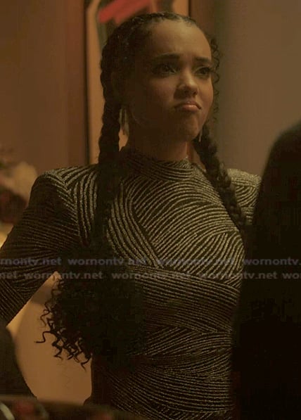Desiree’s textured mini dress on The Chi