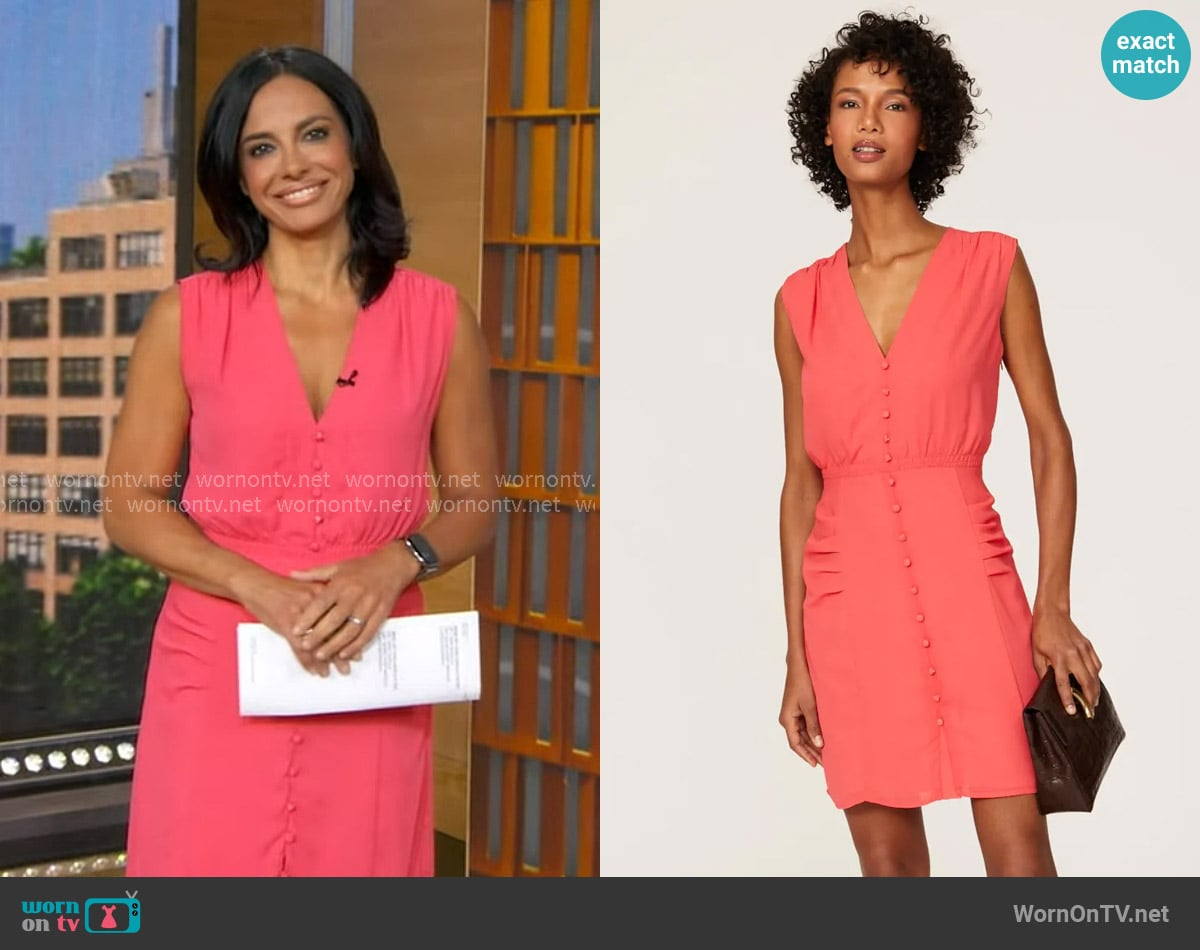 Thakoon Teaberry V-Neck Dress worn by Dr. Tara Narula on Good Morning America