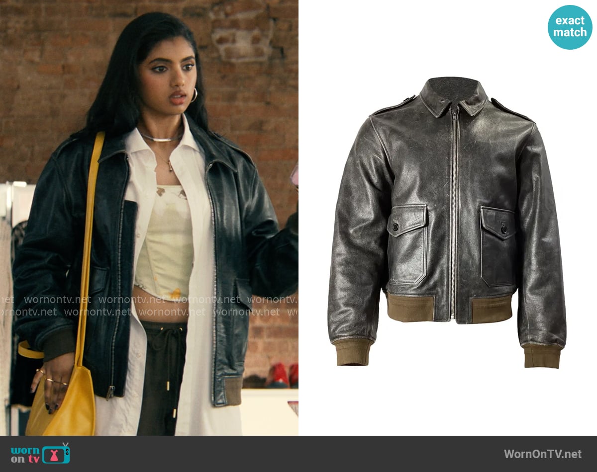 The Frankie Shop Leather jacket worn by Abhinaya Chilukuri (Avantika) on Not Suitable For Work