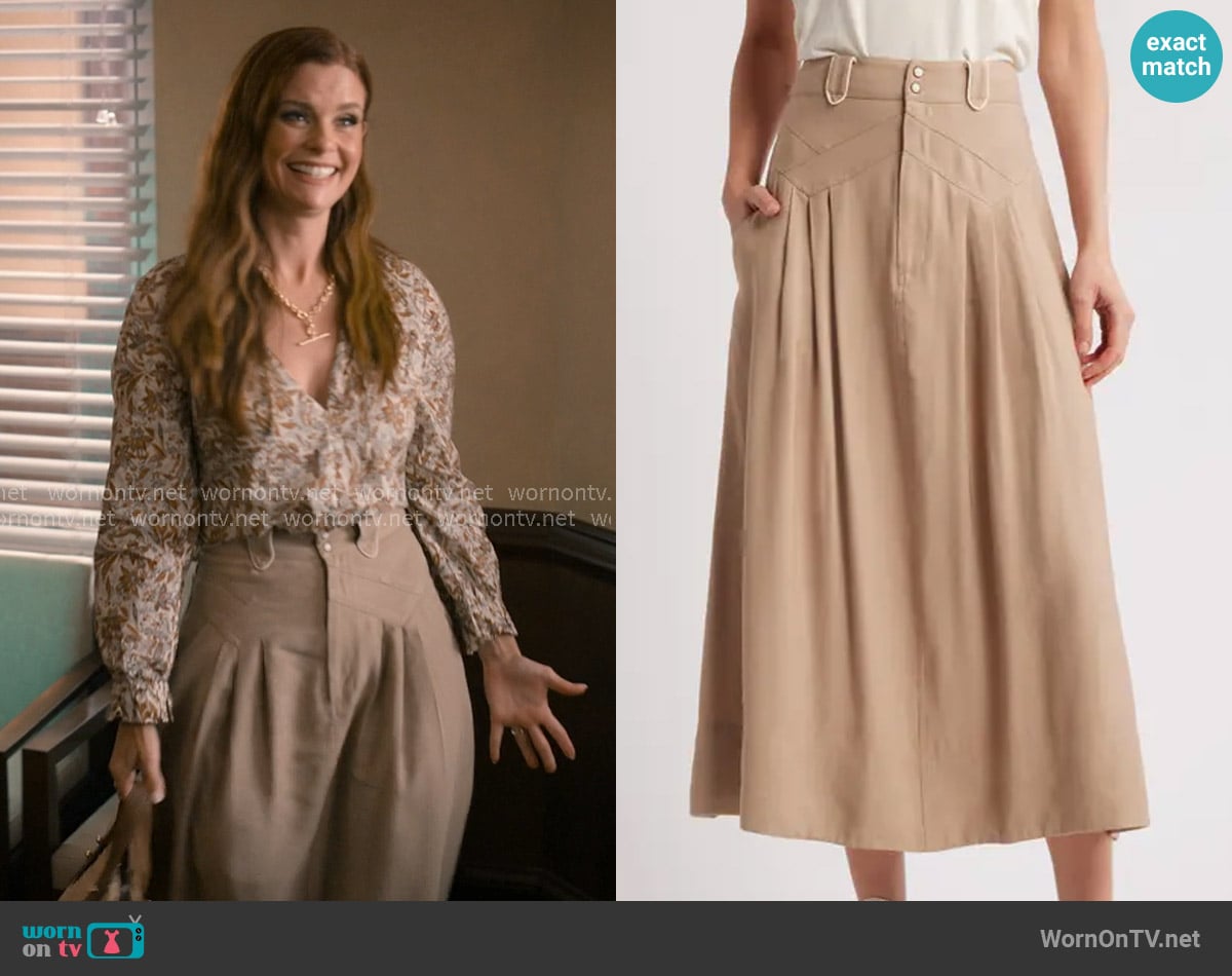 The Great The Western Field Midi Skirt worn by Maddie Townsend (JoAnna Garcia Swisher) on Sweet Magnolias