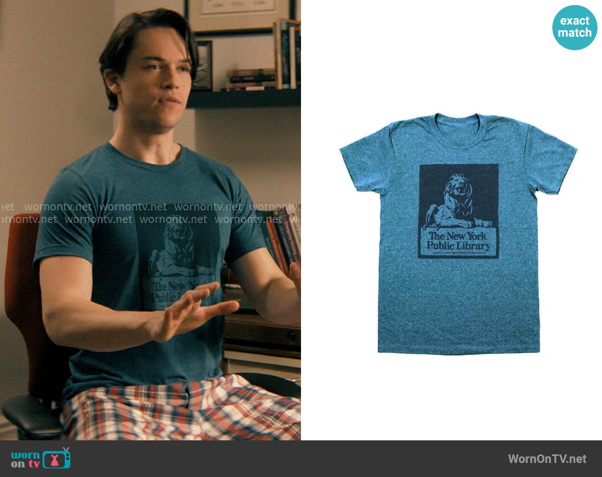 The New York Public Library Shop Library Lion NYPL Vintage Inspired T-shirt worn by Josh Teitelbaum (Jack Martin) on Not Suitable For Work