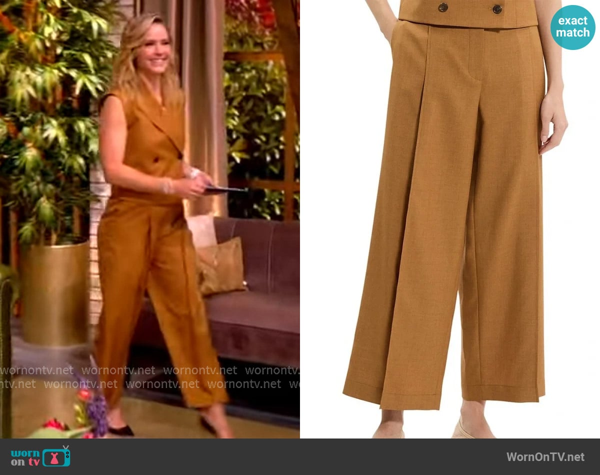 Theory Deep Pleated Pants worn by Sara Haines on The View
