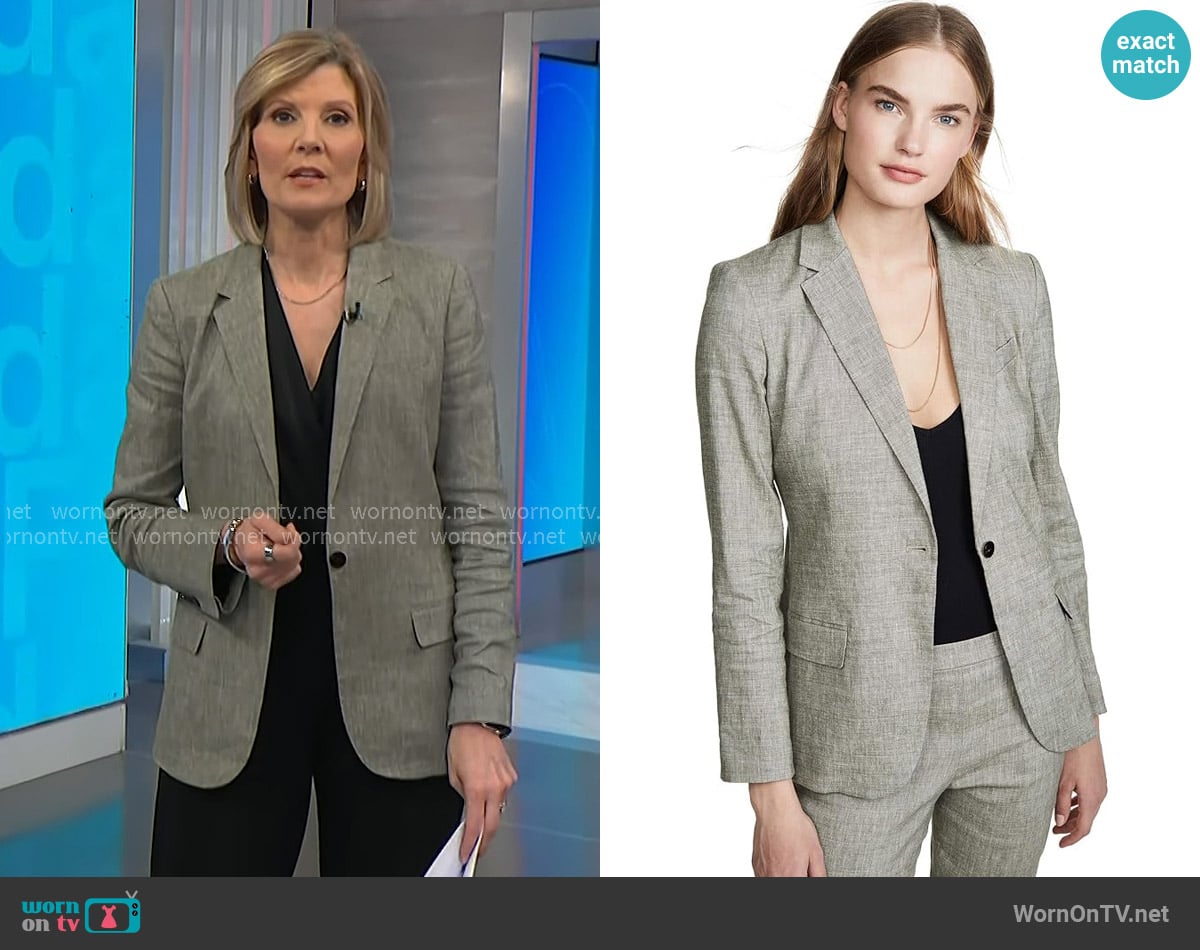 Theory Staple Blazer in Cargo Melange worn by Kate Snow on NBC News Daily