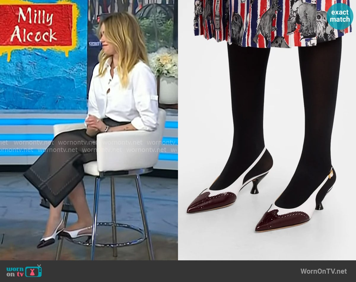 Milly Alcock’s leather slingback pumps on Today