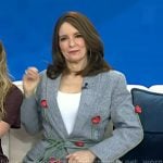 Tina Fey’s grey floral applique blazer and pants on Today