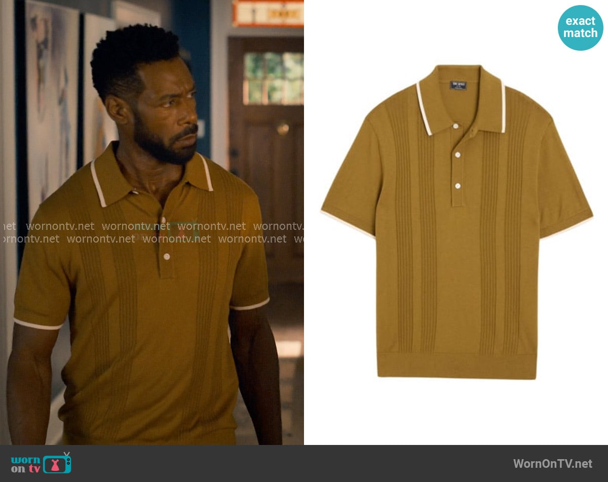 Todd Snyder Silk-Cotton Tipped Sweater Polo worn by Erik Whitley (Dion Johnstone) on Sweet Magnolias