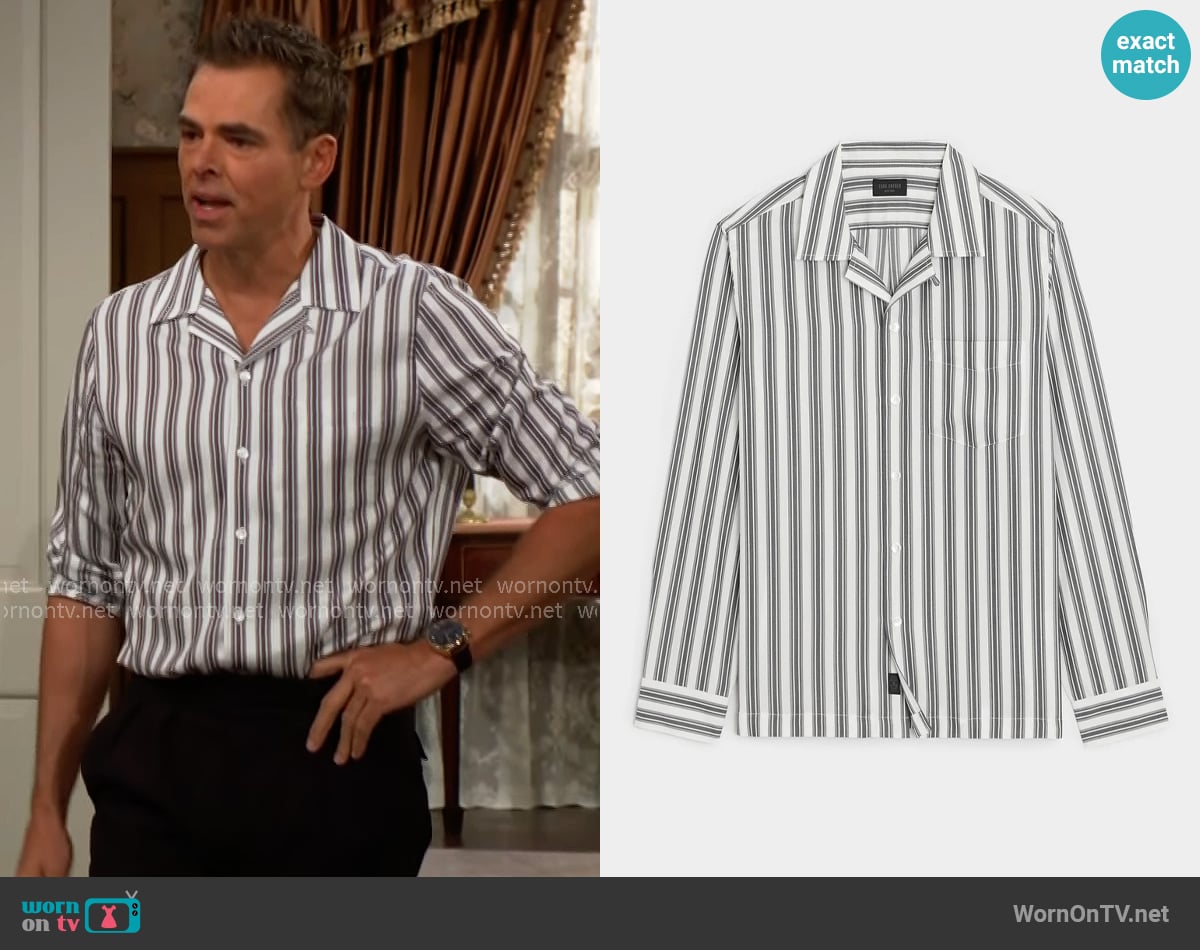 Todd Snyder Striped Hollywood Shirt worn by Billy Abbott (Jason Thompson) on The Young and the Restless