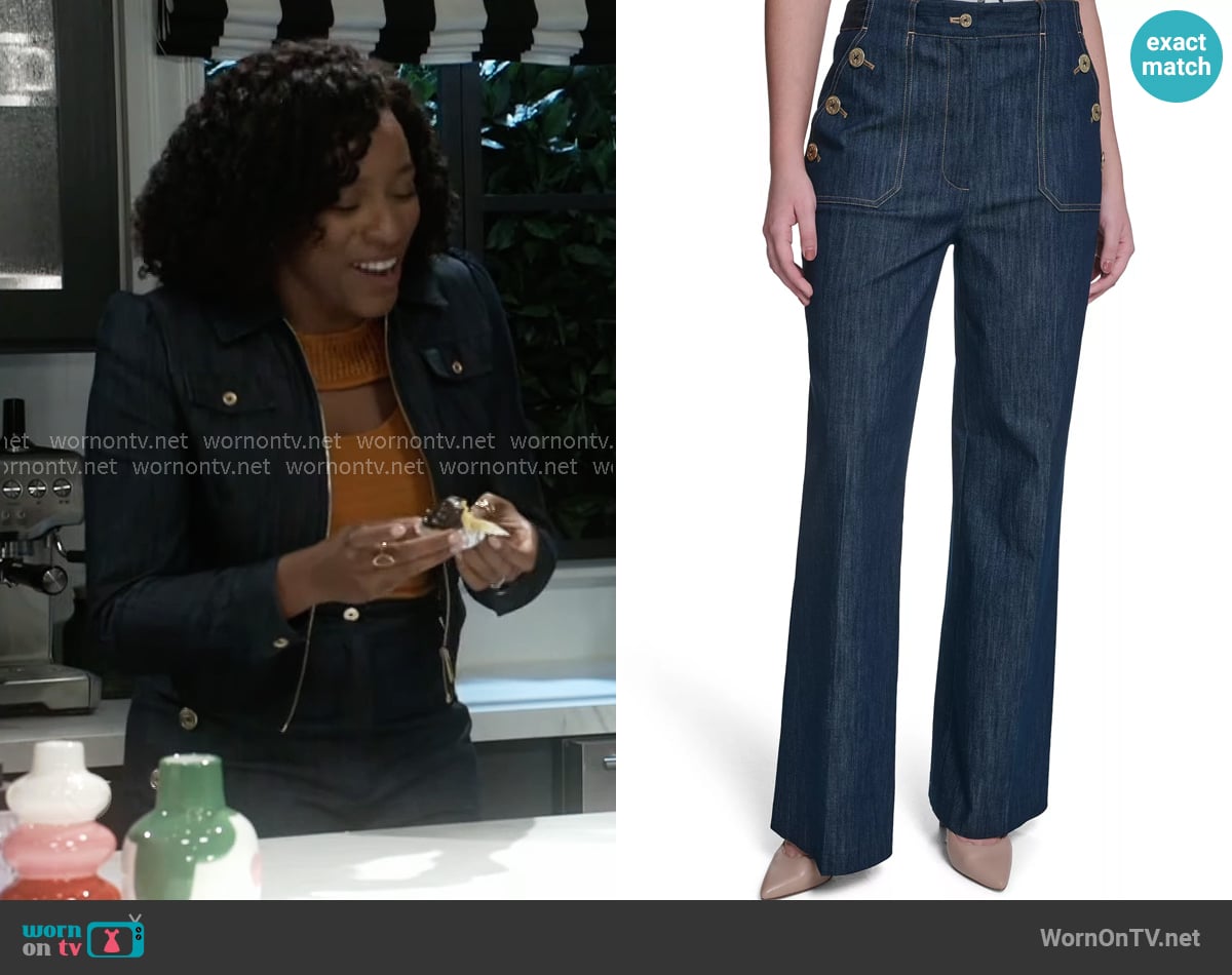 Tommy Hilfiger Denim Sailor Pants worn by Naomi Hamilton Hawthorne (Arielle Prepetit) on Beyond the Gates
