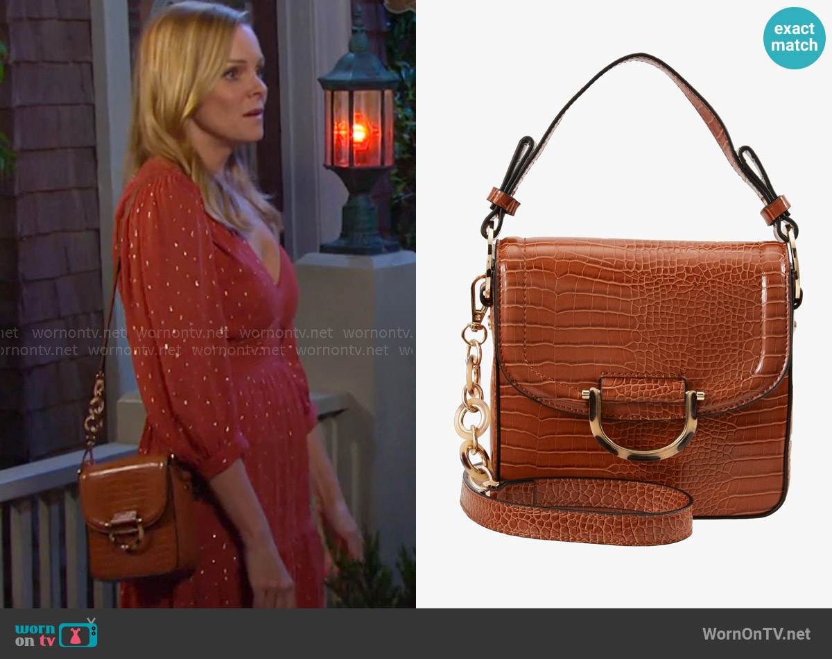 Topshop Carrie Croc Shoulder Bag worn by Belle Brady (Martha Madison) on Days of our Lives